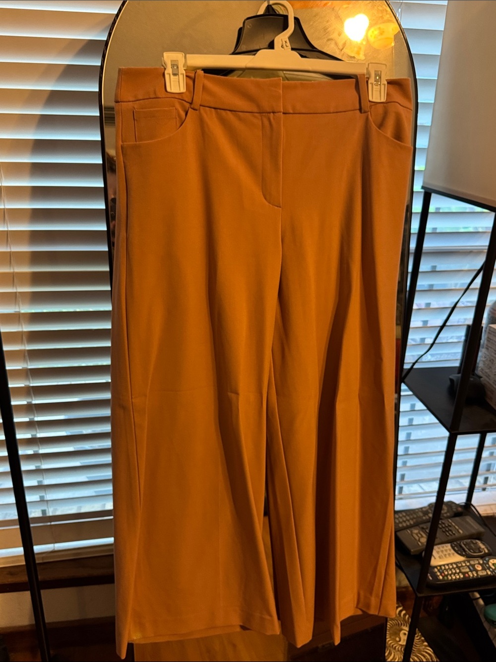 New York & Company Wide-Leg Ponte Pants in Camel Brown